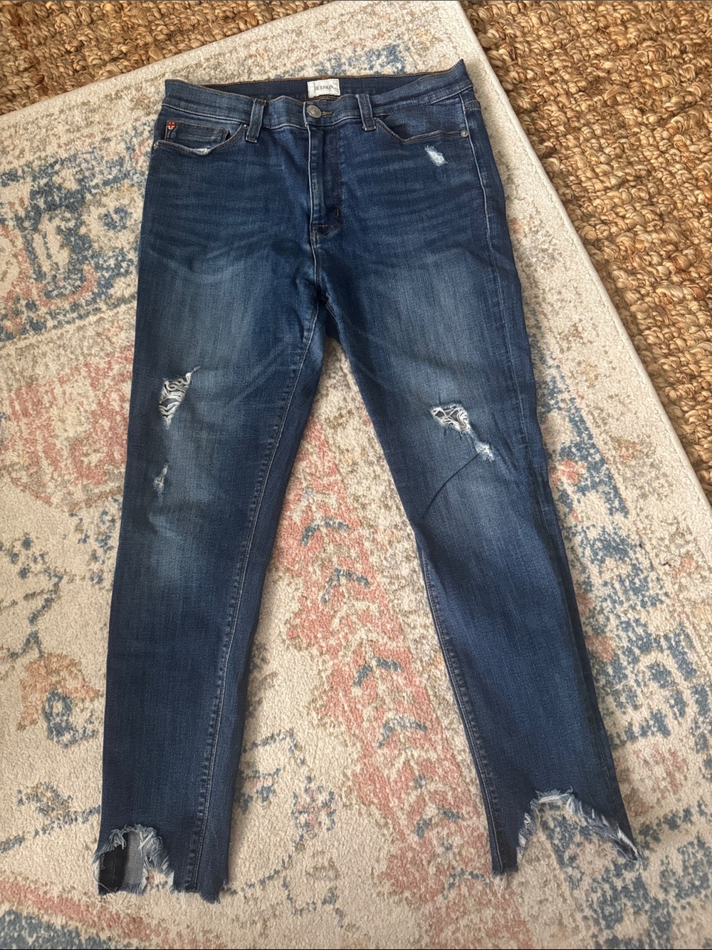 Hudson Dark Wash Distressed Women’s Jeans - Blue